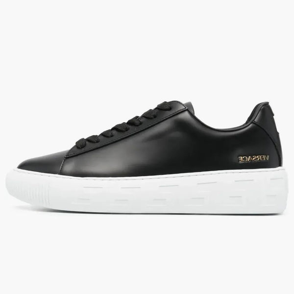 Versace greca koronkowe trampki czarne białe