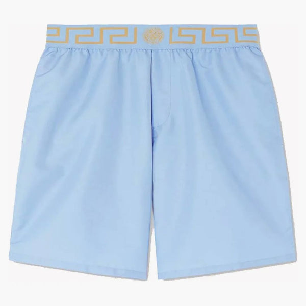 Versace Greca Long Swim Shorts ljusblå