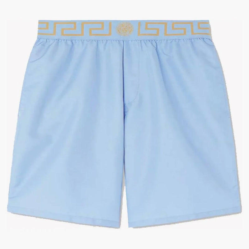 Versace Greca Long Swim Shorts ljusblå