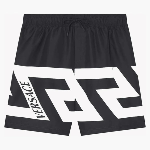 Versace Greca Print Swim Shorts Svart/vitt
