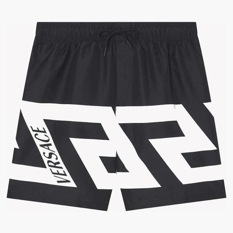 Versace Greca Print Swim Shorts Svart/vitt