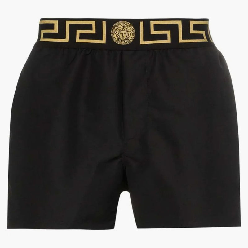 Versace Greca Print Swim Shorts Black