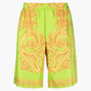 Versace Heritage Silk Shorts Zielone/Złote
