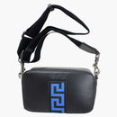 Borsa per fotocamera Versace La Greca Nero/Blu