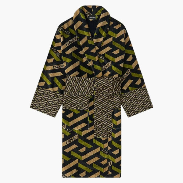 Versace La Greca broderad badrockgrön/guld/svart