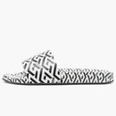 Versace La Greca Print Slide Black White