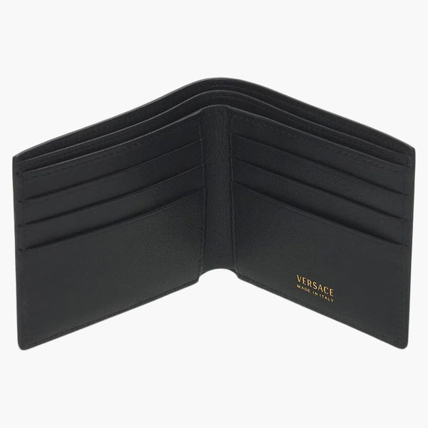 Versace La Medusa (6 kortslucka 2 kontantfack) Bi-Fold Wallet Black/Black