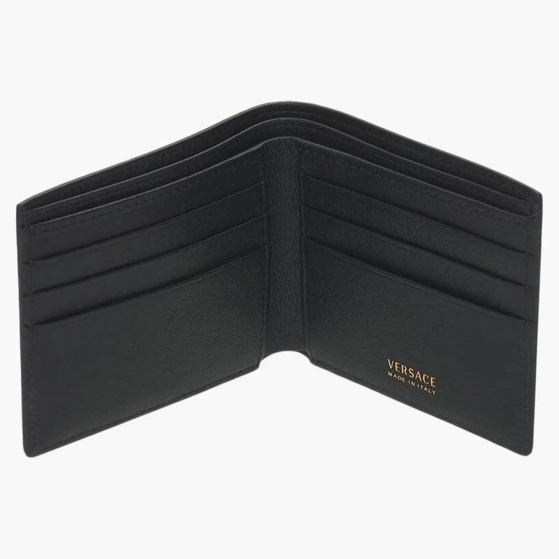 Versace La Medusa (6 Card Slot 2 Cash Compartments) Bi-fold Wallet Black/black