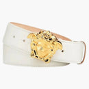 Versace La Medusa Leather Belt White/Gold