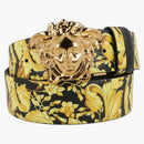 Versace La Medusa Reversible Leather Belt Gold-Tone Black
