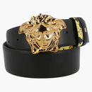 Versace La Medusa Reversible Leather Belt Gold-Tone Black