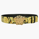 Versace La Medusa Reversible Leather Belt Gold-Tone Black