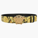 Versace La Medusa Reversible Leather Belt Gold-Tone Black