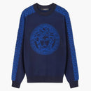 Sweter z logo Versace Blue