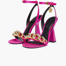 Versace Medusa 110mm Chain High Sandály na podpatku hluboké fuchsie satén