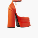 Versace Medusa Aevitas 155mm Platform Pumps neon orange satin