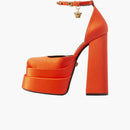 Versace Medusa Aevitas 155mm Platform Pumps neon orange satin