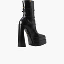 Versace Medusa aevitas 165 mm Pointy Platform Booties Black Patent Leather