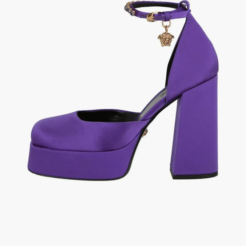Versace Medusa Aevitas Satin Pumps Purple (Women's)