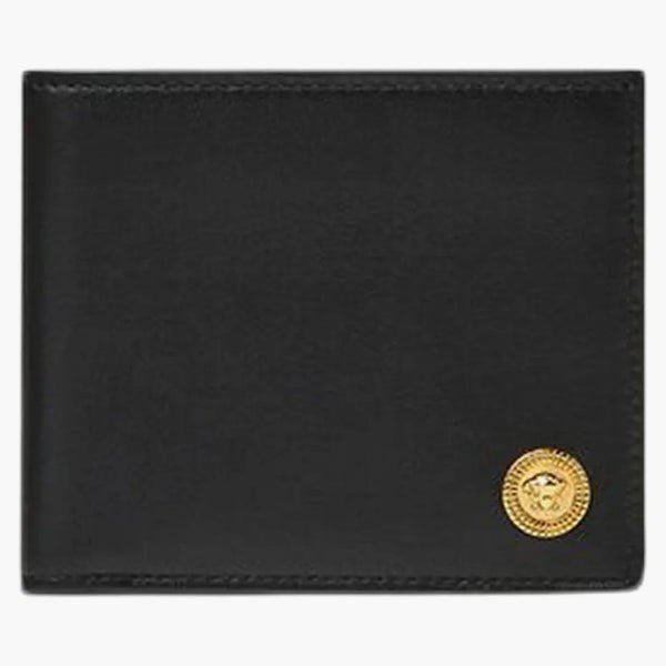 Versace Medusa Biggie (6 Card Slot 2 Cash Compartments) Wallet Black/Gold