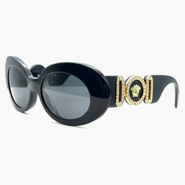 Versace Medusa Biggie Owalne okulary przeciwsłoneczne Czarne (VE4426BU-GB1-87)