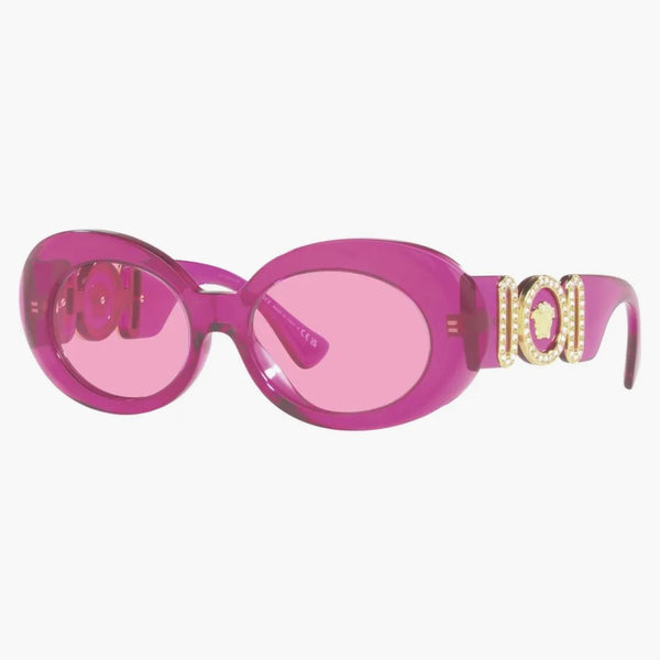 Versace Medusa Biggie Owalne okulary przeciwsłoneczne przezroczyste różowe (VE4426BU-5334-5-54)