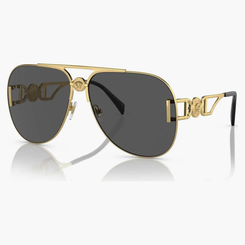 Versace Medusa Biggie Pilot Solglasögon Dark Grey/Gold (VE2255)
