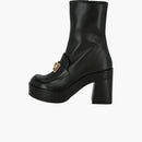 Versace Medusa Chain Booties Black Leather (Women's)