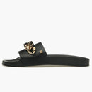 Versace Medusa Chain Slide Black Leather