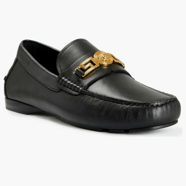Versace Medusa skórzana bymoła czarna