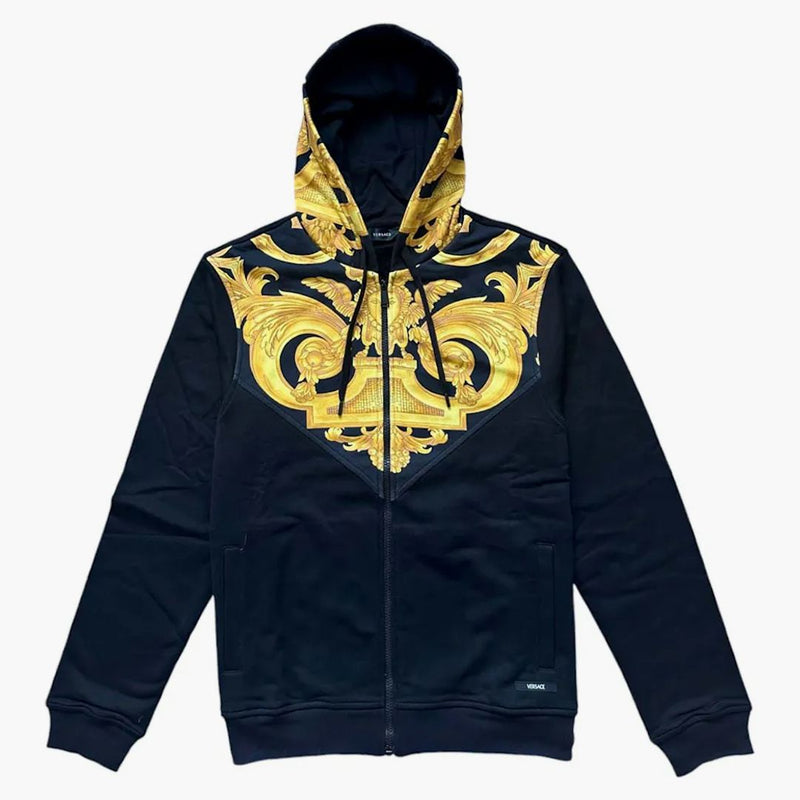 Versace Medusa Print Zip-up z kapturem czarny