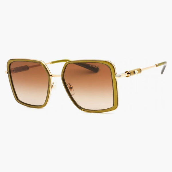 Versace Operali di sole da sole a oversize trasparenti marrone verde/gradiente (0ve2261-150913 56)