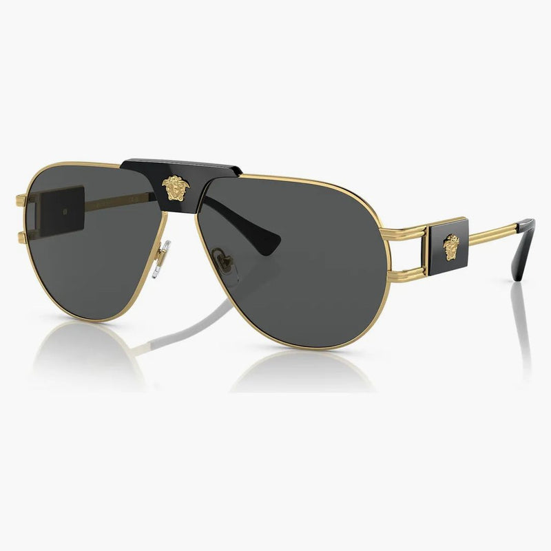 Okulary przeciwsłoneczne Versace Pilot Gold/ciemnoszare (VE2252)