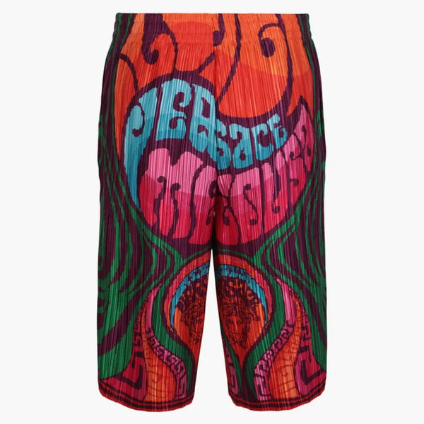 Versace Plidsed Medusa Music Print Shorts Multi