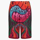 Versace Pleated Medusa Music Print Shorts Multi