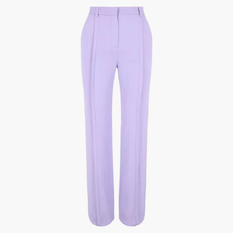 Versace Pleated Wide Leg Pants Purple
