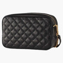 Borsa per fotocamera media versace in pelle trapuntata nera