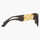 Versace obdélníkové sluneční brýle hnědé