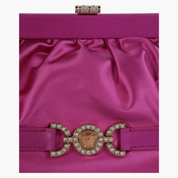 Versace Satin Crystal Medusa '95 spojka jasně růžová