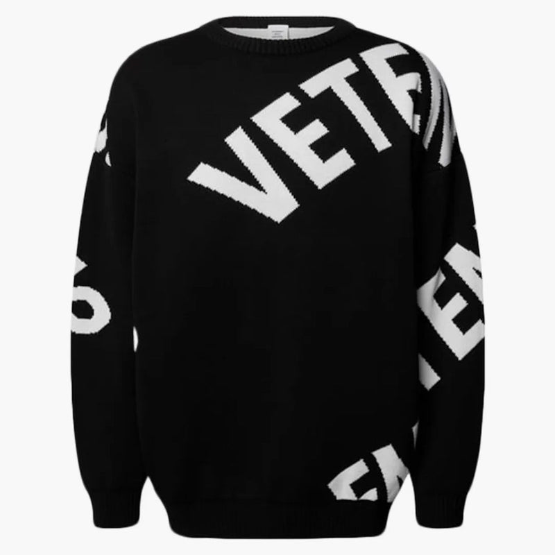 Vetements Allover Logo Knitwear Black/white