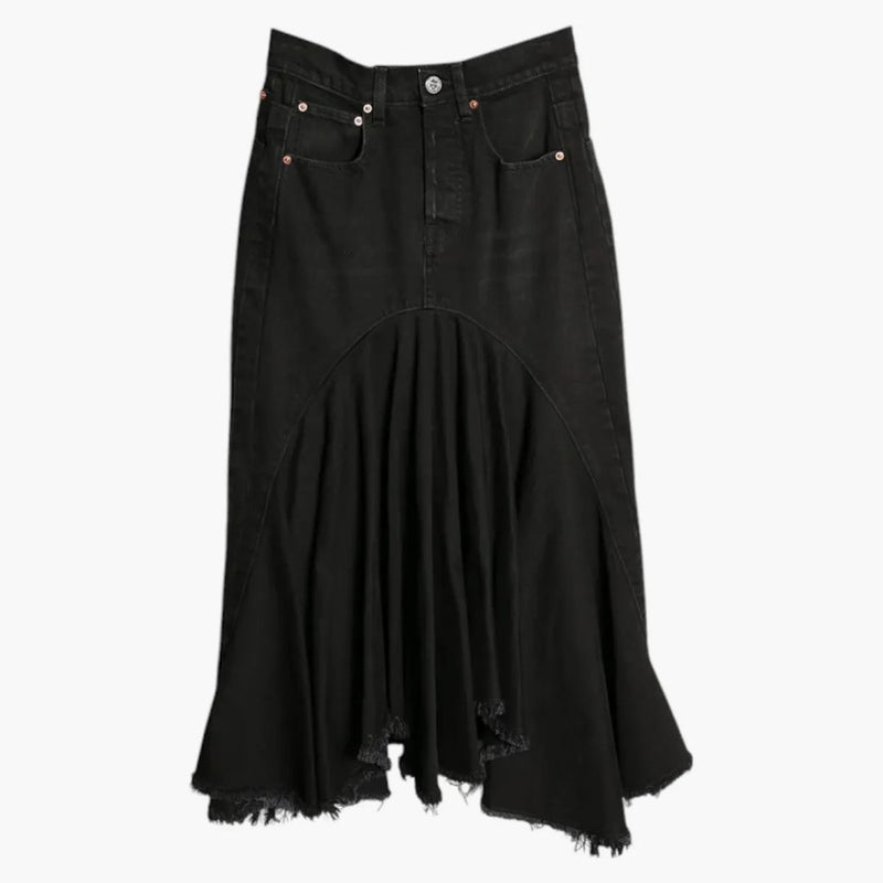 Vetements Denim Midi Skirt Black