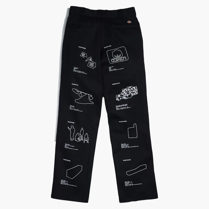 Pantalones de registro de Virgil Abloh Brooklyn Fos Pantalones de registro Negro