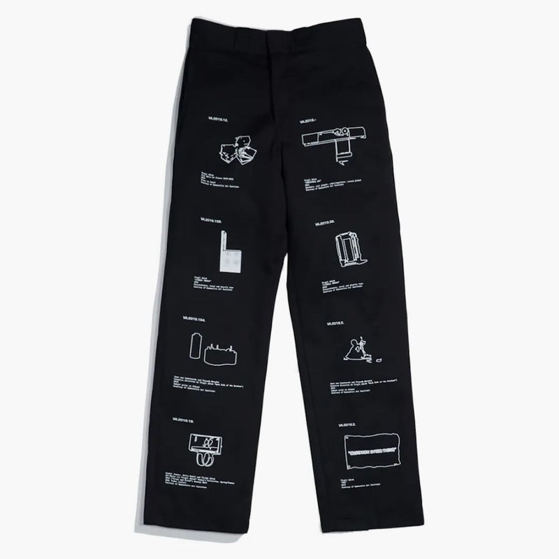 Pantalones de registro de Virgil Abloh Brooklyn Fos Pantalones de registro Negro
