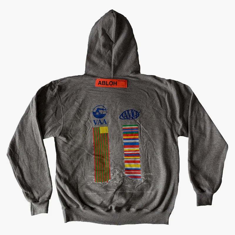 Virgil Abloh McA Figures of Speech Flags (Blue Text) Hoodie Heather Gray