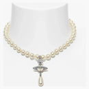 Vivienne Westwood Choker One Row Pearl Drop Silver