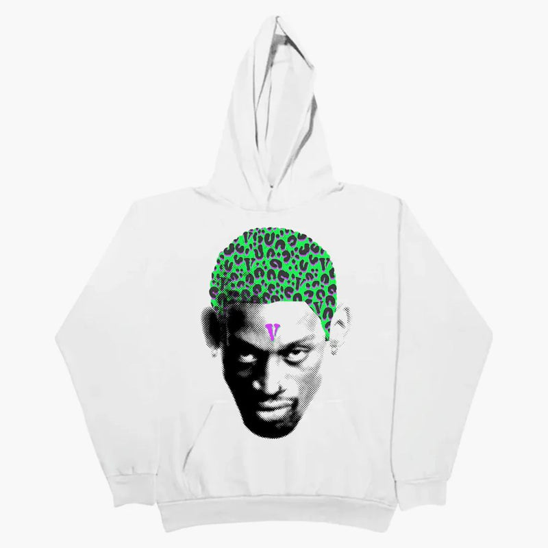 Vlone Rodman Cheetah Hoodie White