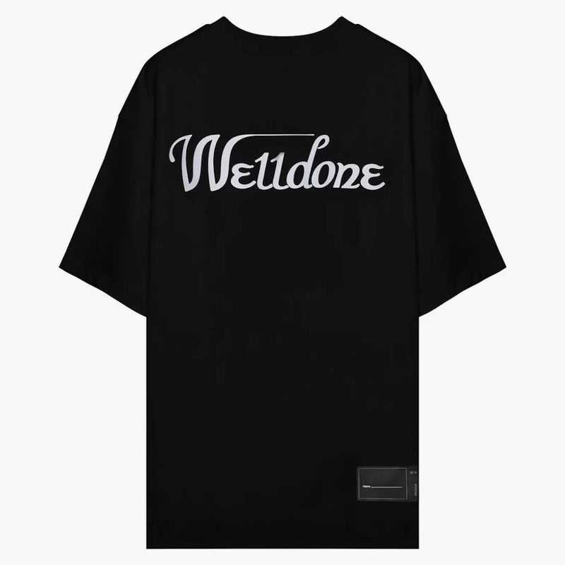 We11done Logo Print Oversized T-shirt Black