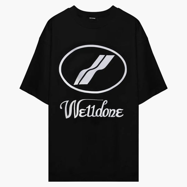 We11done Logo Print Oversized T-shirt Black