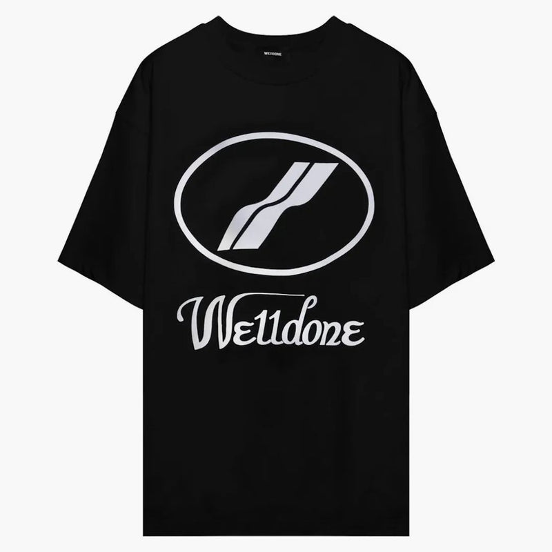 We11done Logo Print Oversized T-shirt Black