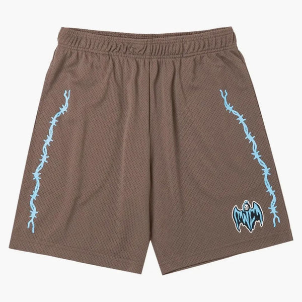 Warren Lotas Bat Reaper Mesh Shorts Brown